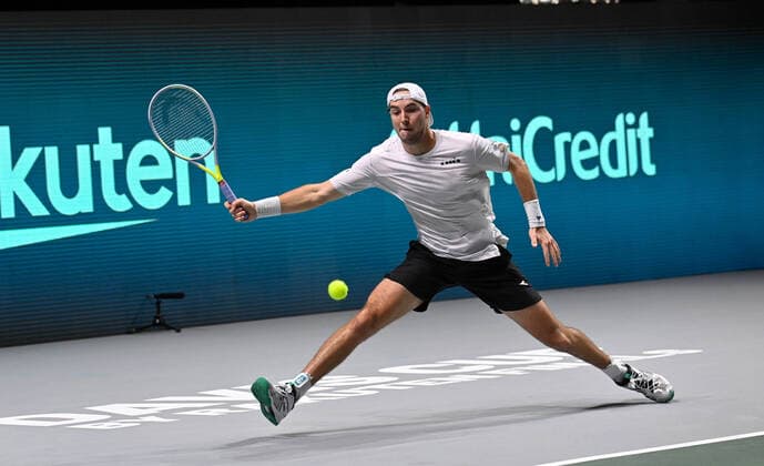 2021 Davis Cup Finals , Madrid Semifinal : Russia v Germany Jan Lennard Struff , Germany