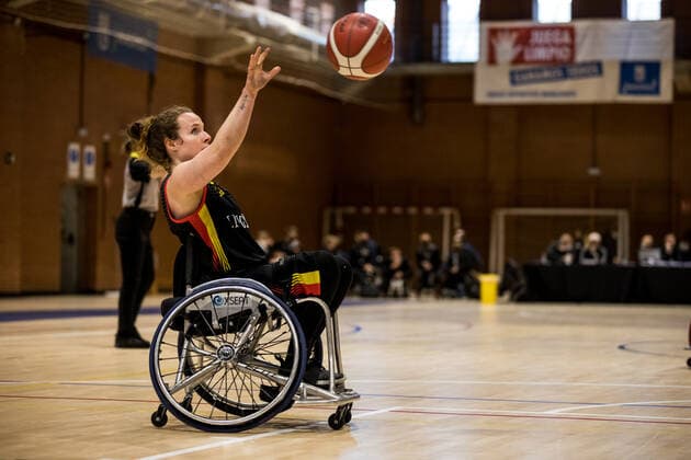 Europameisterschaft Rollstuhlbasketball 05.12.2021 MADRID, SPANIEN 5. Dezember - Rollstuhlbasketball, Niederlande gegen Deutschland Damen, an Tag 2 der Europameisterschaft Rollstuhlbasketball am 05.12.2021 in Polid. Municipal Marques de Samaranch in Madrid, Spanien. Vanessa Erskine (Deutschland, 5) Copyright: xBEAUTIFULxSPORTS Wunderlx
