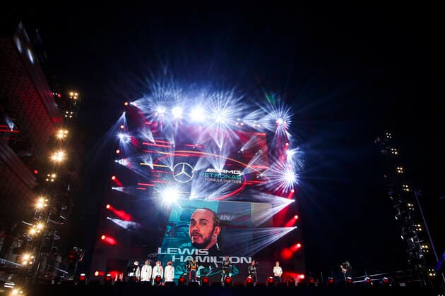 33 Max Verstappen (NED, Red Bull Racing), 44 Lewis Hamilton (GBR, Mercedes-AMG Petronas F1 Team), 77 Valtteri Bottas (FIN, Mercedes-AMG Petronas F1 Team), F1 Grand Prix of Saudi Arabia at Jeddah Corniche Circuit on December 5, 2021 in Jeddah, Saudi Arabia. (Photo by HOCH ZWEI) Jeddah Saudi Arabia