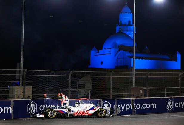 47 Mick Schumacher (GER, Haas F1 Team) after crash, F1 Grand Prix of Saudi Arabia at Jeddah Corniche Circuit on December 5, 2021 in Jeddah, Saudi Arabia. (Photo by HOCH ZWEI) Jeddah Saudi Arabia