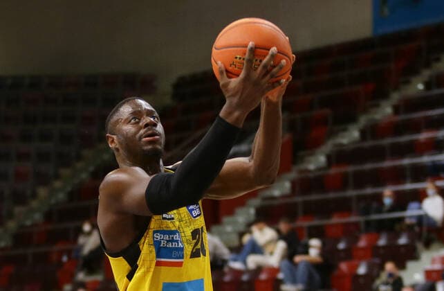Ludwigsburg , Basketball easycredit BBL Bundesliga . MHP Riesen Ludwigsburg vs. s.Oliver Würzburg , Rawle Alkins ( Riesen )