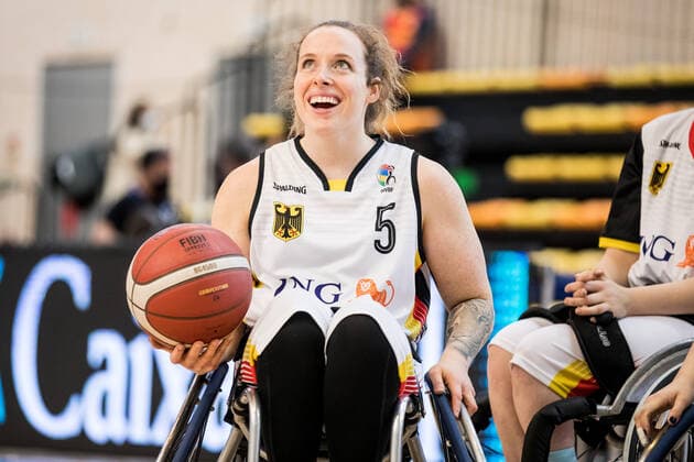 Europameisterschaft Rollstuhlbasketball 06.12.2021 MADRID, SPANIEN 6. Dezember - Rollstuhlbasketball, Deutschland gegen Spanien Frauen, an Tag 3 der Europameisterschaft Rollstuhlbasketball am 06.12.2021 in Polid. Municipal Francisco Fernandez Ochoa in Madrid, Spanien. Vanessa Erskine (Deutschland, 5) Copyright: xBEAUTIFULxSPORTS Wunderlx
