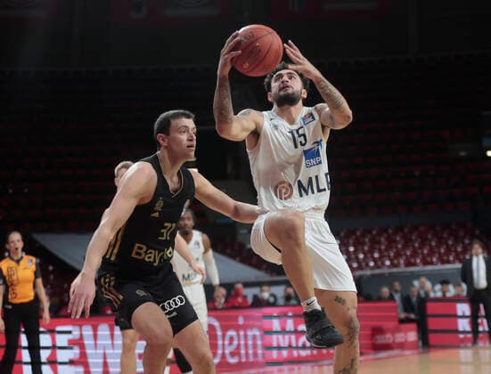 06.2021,BBL, FCB Basketball vs Heidelberg,FC Bayern, Audi Dome Muenchen, Basketball, im Bild: Zan Mark Sisko (FCB Basketball) vs Jordan Geist (Heidelberg)