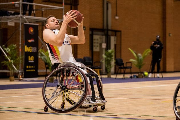 Europameisterschaft Rollstuhlbasketball 07.12.2021 MADRID, SPANIEN 7. Dezember - Rollstuhlbasketball, Deutschland gegen Schweiz Herren, an Tag 4 der Europameisterschaft Rollstuhlbasketball am 07.12.2021 in Polid. Municipal Marques de Samaranch in Madrid, Spanien. Jan Haller (Deutschland, 10) Copyright: xBEAUTIFULxSPORTS Wunderlx
