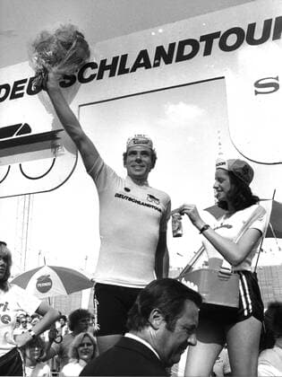 Radsport: Gregor Braun als Sieger der Deutschland Tour 1980. 10.08.1980. Nur fuer journalistische Zwecke! Only for editorial use!
