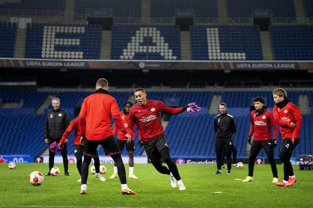 SAN SEBASTIAN - Vinicius during the UEFA Europa League match between Real Sociedad and PSV Eindhoven at Estadio de Anoeta on December 9, 2021 in San Sebastian, Spain. ANP OLAF KRAAK UEFA Europa League 2021 2022 xVIxANPxSportx xxANPxIVx