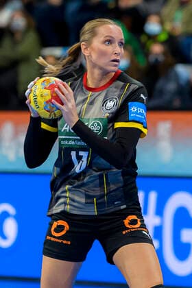 Handball, Frauen: WM, Deutschland - Kongo, Hauptrunde, Gruppe 3, 1. Spieltag Silje Brons Petersen (Deutschland TuS Metzingen) Granollers Palau D Esports de Granollers Spanien