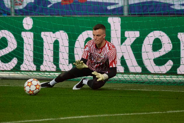 Salzburg, Oesterreich 08. Dezember 2021: Champions League - 2021 2022 - RB Salzburg vs. Sevilla FC Torhueter Philipp Köhn (FC Salzburg) Red Bull Arena Copyright: xFotostandx xWassmuthx