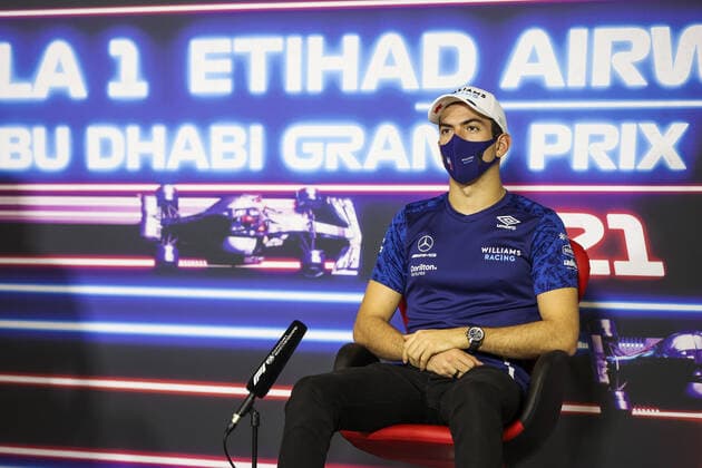 LATIFI Nicholas (can), Williams Racing F1 FW43B, portrait, Thursday press conference, PK, Pressekonferenz during the Formula 1 Etihad Airways Abu Dhabi Grand Prix 2021, 22th round of the 2021 FIA Formula One World Championship, WM, Weltmeisterschaft from December 10 to 12, 2021 on the Yas Marina Circuit, in Yas Island, Abu Dhabi - F1 - ABU DHABI GRAND PRIX 2021 DPPI Panoramic 00121045_AV6_4569.JPG
