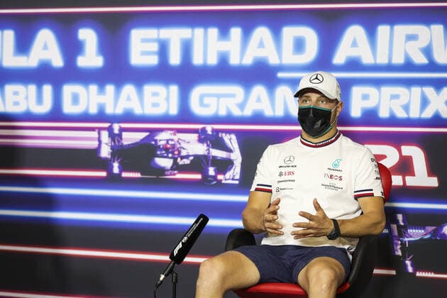 BOTTAS Valtteri (fin), Mercedes AMG F1 GP W12 E Performance, portrait, Thursday press conference, PK, Pressekonferenz during the Formula 1 Etihad Airways Abu Dhabi Grand Prix 2021, 22th round of the 2021 FIA Formula One World Championship, WM, Weltmeisterschaft from December 10 to 12, 2021 on the Yas Marina Circuit, in Yas Island, Abu Dhabi - F1 - ABU DHABI GRAND PRIX 2021 DPPI Panoramic 00121045_AV6_4616.JPG