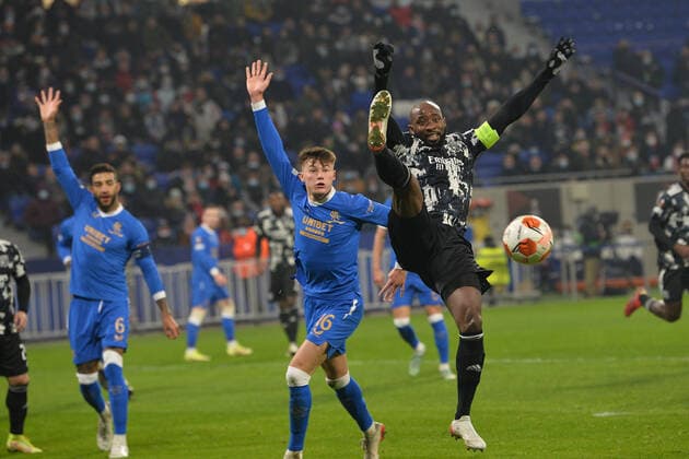 Karl Toko Ekambi (lyon) FOOTBALL: Olympique Lyonnais vs Rangers FC - Ligue Europa - 09 12 2021 FredericChambert Panoramic 