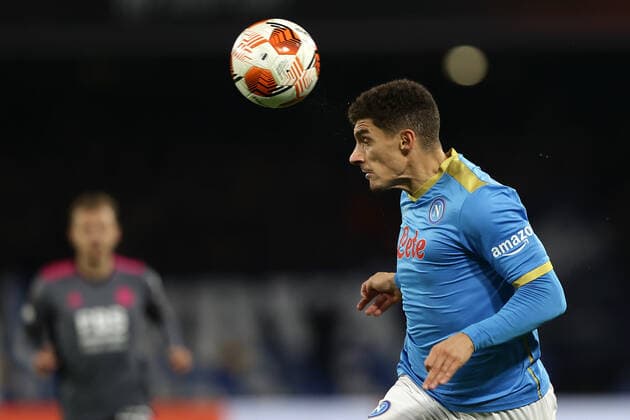 Photo Alessandro Garofalo LaPresse December 09, 2020 Naples, Italy soccer Napoli vs Leicester City - Europa League 2021 2022 - Diego Armando Maradona stadium. In the pic: Giovanni Di Lorenzo (SSC Napoli);  Copyright: xAlessandroxGarofalo LaPressex