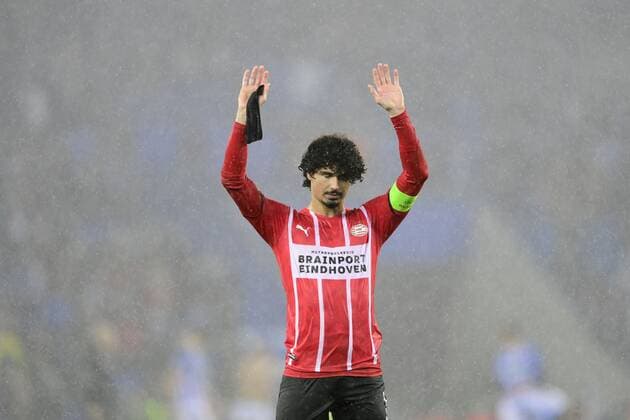 SAN SEBASTIAN - Andre Ramalho of PSV. PSV lose 3-0 in the UEFA Europa League match against Real Sociedad at Estadio de Anoeta on December 9, 2021 in San Sebastian, Spain. ANP OLAF KRAAK UEFA Europa League 2021 2022 xVIxANPxSportx xxANPxIVx