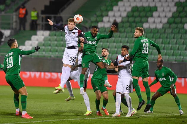 during the UEFA Europa League Group F football match between PFC Ludogorets and FC Midtjylland on December 9, 2021 at the Ludogorets Arena in Razgrad. Photo by Alex Nicodim Ritzau Scanpix , Razgrad Copyright: RitzauxScanpix AlexxNicodimx spdk20211209-211940-L