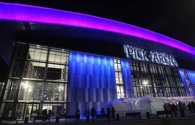 Handball EM 2022, Sportstätte in Ungarn, PICK Arena in Szeged 09.12.2021 Szeged(Hungary) MOL Pick Szeged-THW Kiel EHF Champions League Men s handball New open Pick Arena outside :