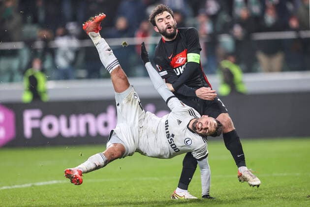09.12.2021 WARSZAWA, LAZIENKOWSKA PILKA NOZNA ( FOOTBALL ) LIGA EUROPY UEFA SEZON 2021 2022 ( UEFA EUROPEAN LEAGUE ) FAZA GRUPOWA (GROUP STAGE)?MECZ LEGIA WARSZAWA - SPARTAK MOSKWA ( GAME LEGIA WARSAW - SPARTAK MOCOW )??NZ MATEUSZ WIETESKA ILUSTRACJA??FOTO LUKASZ GROCHALA CYFRASPORT NEWSPIX.PL --- Newspix.pl  20211209CSLG0043