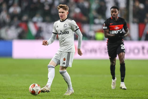 09.12.2021 WARSZAWA, LAZIENKOWSKA PILKA NOZNA ( FOOTBALL ) LIGA EUROPY UEFA SEZON 2021 2022 ( UEFA EUROPEAN LEAGUE ) FAZA GRUPOWA (GROUP STAGE)?MECZ LEGIA WARSZAWA - SPARTAK MOSKWA ( GAME LEGIA WARSAW - SPARTAK MOCOW )??NZ KACPER SKWIERCZYNSKI??FOTO LUKASZ GROCHALA CYFRASPORT NEWSPIX.PL --- Newspix.pl  20211209CSLG0048