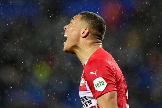 SAN SEBASTIAN - Carlos Vinicius. PSV lose 3-0 in the UEFA Europa League match against Real Sociedad at Estadio de Anoeta on December 9, 2021 in San Sebastian, Spain. ANP OLAF KRAAK UEFA Europa League 2021 2022 xVIxANPxSportx xxANPxIVx