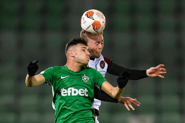 Action during the UEFA Europa League Group F football match between PFC Ludogorets and FC Midtjylland on December 9, 2021 at the Ludogorets Arena in Razgrad. Photo by Alex Nicodim Ritzau Scanpix , Razgrad Copyright: RitzauxScanpix AlexxNicodimx spdk20211209-213238-L