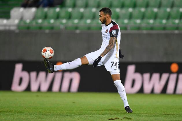 FCMs Junior Brumado during the UEFA Europa League Group F football match between PFC Ludogorets and FC Midtjylland on December 9, 2021 at the Ludogorets Arena in Razgrad. Photo by Alex Nicodim Ritzau Scanpix , Razgrad Copyright: RitzauxScanpix AlexxNicodimx spdk20211209-213713-L