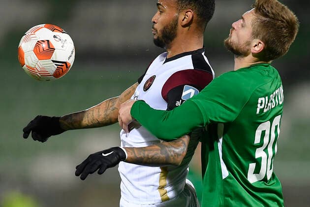 FCMs Junior Brumado during the UEFA Europa League Group F football match between PFC Ludogorets and FC Midtjylland on December 9, 2021 at the Ludogorets Arena in Razgrad. Photo by Alex Nicodim Ritzau Scanpix , Razgrad Copyright: RitzauxScanpix AlexxNicodimx spdk20211209-213858-L