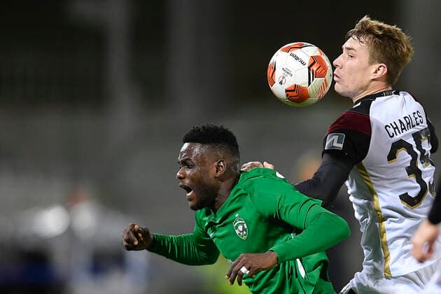 FCM s Charles during the UEFA Europa League Group F football match between PFC Ludogorets and FC Midtjylland on December 9, 2021 at the Ludogorets Arena in Razgrad. Photo by Alex Nicodim Ritzau Scanpix , Razgrad Copyright: RitzauxScanpix AlexxNicodimx spdk20211209-214256-L