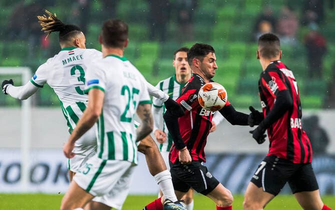 Lucas Alario, Ferencvaros vs Bayern Leverkusen, Uefa Europa Leafue, 09 December, 09.12.2021 Ferencvaros vs Bayern Leverkusen, Uefa Europa Leafue, 09 December, 09.12.2021 Budapest Copyright: xEIBNER NikolaxKrsticx EP_EER