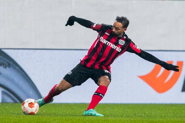 Karim Bellarabi, Ferencvaros vs Bayern Leverkusen, Uefa Europa Leafue, 09 December, 09.12.2021 Ferencvaros vs Bayern Leverkusen, Uefa Europa Leafue, 09 December, 09.12.2021 Budapest Copyright: xEIBNER NikolaxKrsticx EP_EER