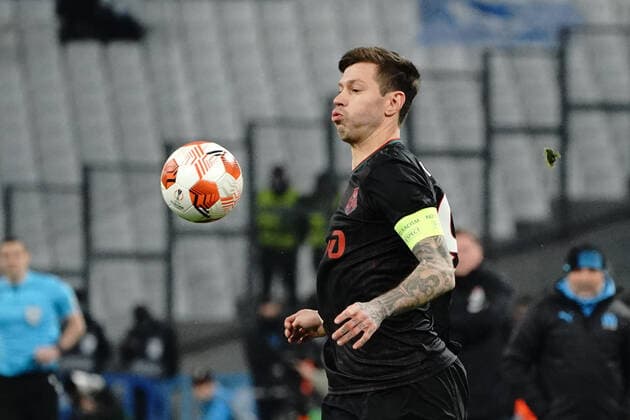 Fedor Smolov (Lokomotiv Moscou) FOOTBALL : Olympique de Marseille vs Lokomotiv de Moscou - League Europa - Marseille - 09 12 2021 NorbertScanella Panoramic 