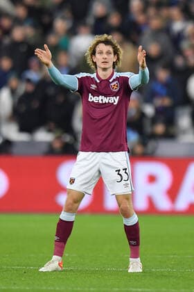 Football - UEFA Europe League - Group H - Round Six - West Ham United vs Dinamo Zagreb - London Stadium - Thursday 9th December 2021. West Ham United s Alex Kral. COLORSPORT Ashley Western 