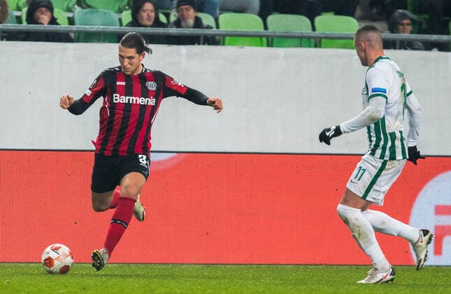 Panagiotis Retsos, Ferencvaros vs Bayern Leverkusen, Uefa Europa Leafue, 09 December, 09.12.2021 Ferencvaros vs Bayern Leverkusen, Uefa Europa Leafue, 09 December, 09.12.2021 Budapest Copyright: xEIBNER NikolaxKrsticx EP_EER