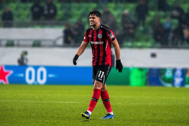 Nadiem Amiri, Ferencvaros vs Bayern Leverkusen, Uefa Europa Leafue, 09 December, 09.12.2021 Ferencvaros vs Bayern Leverkusen, Uefa Europa Leafue, 09 December, 09.12.2021 Budapest Copyright: xEIBNER NikolaxKrsticx EP_EER