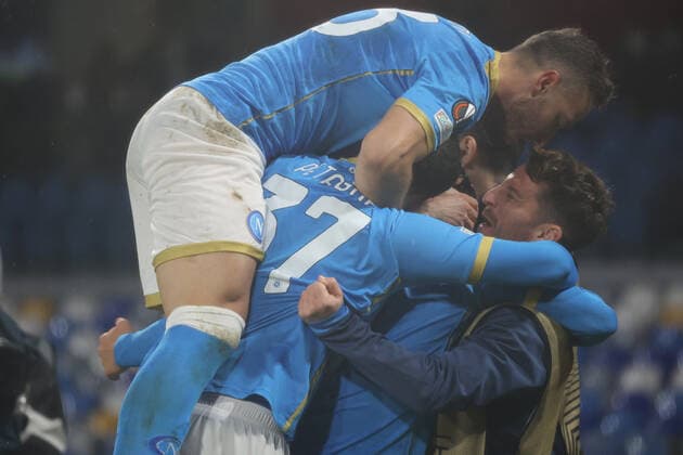 December 9, 2021, Naples, Campania, Italy: Eljif Elmas of Napoli scores the third goal of Napoli which will be used for the final victory and the passage to the 16th of the Europa League final..During the Europa League Football match SSC Napoli vs FC Leicester City on December 09, 2021 at the Diego Armando Maradona stadium in Naples..In Picture: Naples Italy - ZUMAs236 20211209_zap_s236_060 Copyright: xFabioxSassox