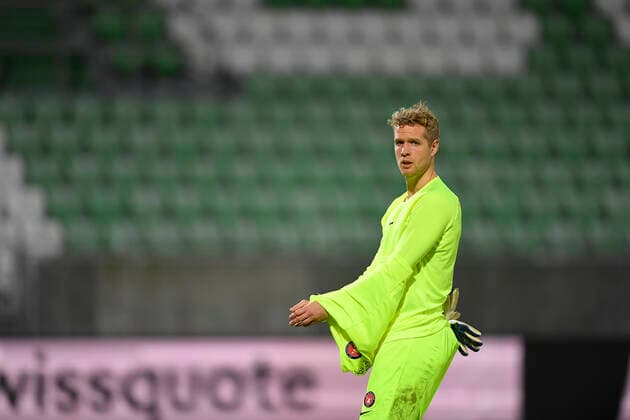 FCMs Jonas Lössl after the UEFA Europa League Group F football match between PFC Ludogorets and FC Midtjylland on December 9, 2021 at the Ludogorets Arena in Razgrad. Photo by Alex Nicodim Ritzau Scanpix , Razgrad Copyright: RitzauxScanpix AlexxNicodimx spdk20211209-231753-L