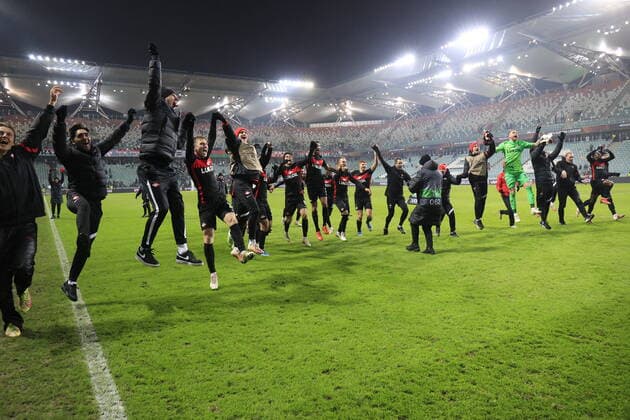 WARSAW, POLAND, DECEMBER 9, 2021. The 2021 22 UEFA Europa League. Football match between Legia (Warsaw) vs Spartak (Moscow) at the Marshall Jozef PiÅ‚sudski s Municipal Stadium of Legia Warsaw. FC Spartak won 0:1. Photo by Stupnikov Alexander FC Spartak StupnikovxAlexander