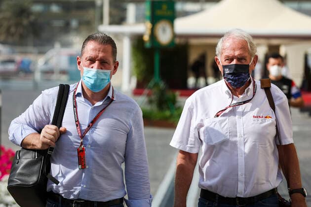 Jos Verstappen (NED), Dr. Helmut Marko (AUT, Red Bull Racing), F1 Grand Prix of Abu Dhabi at Yas Marina Circuit on December 10, 2021 in Abu Dhabi, United Arab Emirates. (Photo by HOCH ZWEI) Abu Dhabi United Arab Emirates