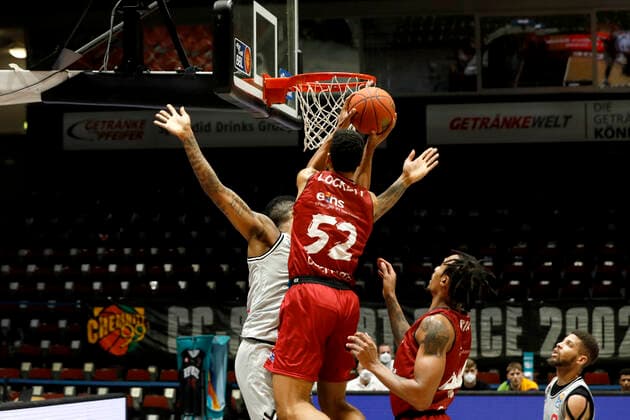 Basketball, BBL, Niners Chemnitz - Gießen 46ers Trent Lockett, Niners Chemnitz Chemnitz Sporthalle am Schlossteich Sachsen Germany