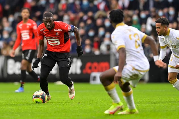 Fußball, Stade Rennes - OGC Nizza HAMARI TRAORE (Rennes) FOOTBALL : Rennes vs Nice - Ligue 1 - 12 12 2021 JBAutissier Panoramic 