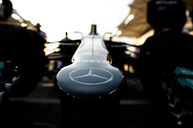 Mercedes-AMG F1 W12 E Performance front wing, F1 Grand Prix of Abu Dhabi at Yas Marina Circuit on December 12, 2021 in Abu Dhabi, United Arab Emirates. (Photo by HOCH ZWEI) Abu Dhabi United Arab Emirates