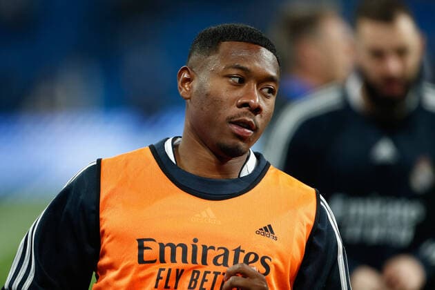 December 12, 2021, MADRID, MADRID, SPAIN: David Alaba of Real Madrid warms up during the spanish league, La Liga Santander, football match played between Real Madrid and Atletico de Madrid at Santiago Bernabeu stadium on December 12, 2021, in Madrid, Spain. MADRID SPAIN - ZUMAa181 20211212_zaa_a181_222 Copyright: xOscarxJ.xBarrosox