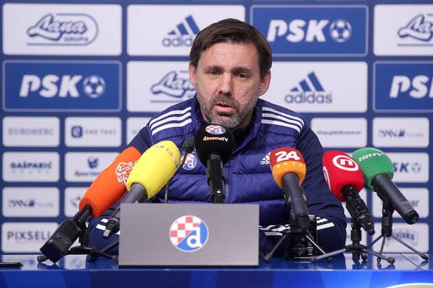 GNK Dinamo Zagreb Drawn Against Sevilla in UEFA Europa League Playy-Off Round Head coach of GNK Dinamo Zeljko Kopic speaks on a press conference, PK, Pressekonferenz after the UEFA Europa League knockout round play-off draw has been made, on December 13, 2021, in Zagreb, Croatia. GNK Dinamo Zagreb will play against Sevilla FC on February 17th and the return leg on the 24th February. GoranxStanzl PIXSELL