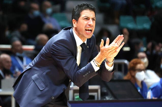 Mandatory Credit: Photo by Michele Nucci LiveMedia Shutterstock (12643425o) Antimo Martino (head coach of Fortitudo Kigili Bologna) Italian Basketball A Serie Championship Fortitudo Bologna vs Allianz Pallacanestro Trieste, PalaDozza, Bologna, Italy - 13 Dec 2021 Italian Basketball A Serie Championship Fortitudo Bologna vs Allianz Pallacanestro Trieste, PalaDozza, Bologna, Italy - 13 Dec 2021  Copyright: xMichelexNucci LiveMedia Shutterstockx 12643425o