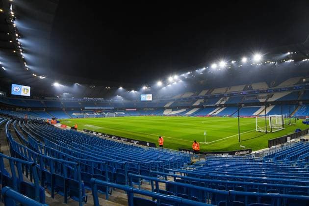 Manchester City v Leeds United Premier League 14 12 2021. A general view of Etihad Stadium before the Premier League match between Manchester City and Leeds United at the Etihad Stadium, Manchester, England on 14 December 2021. Manchester Etihad Stadium Manchester England Editorial use only DataCo restrictions apply See www.football-dataco.com , Copyright: xMalcolmxBrycex PSI-14246-0003