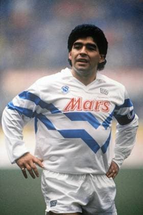 DIEGO ARMANDO MARADONA, Napoli, Serie A, Milan vs Napoli 3-0, Milano SERIE A 1989-90 MILAN-NAPOLI 3-0