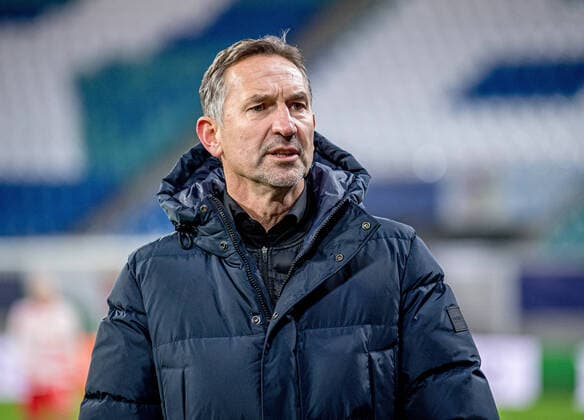 Leipzigs Co-Trainer Achim Beierlorzer. Fussball UEFA Champions League, 6. Spieltag: RB Leipzig - Manchester City 2:1. 7. Dezember 2021: Leipzig (Sachsen), Red Bull Arena. RB Leipzig - Manchester City 2:1