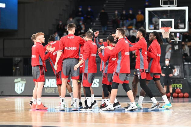 Basketball I Herren I Saison 2021-2022 I EuroCup I 7. Spieltag I Hamburg Towers - Lokomotiv Kuban Krasnodar I 15.12.2021 Lokomotive Kuban Krasnodar Hamburg-Wilhelmsburg edel-optics.de Arena Hamburg Deutschland Copyright: xLobeca Schlikisx