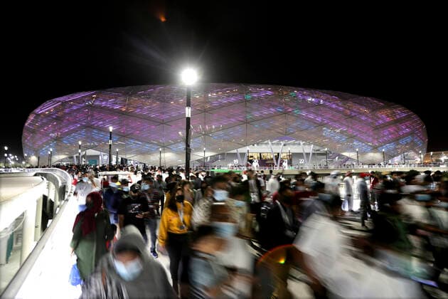 FIFA Fußball WM 2022, Education City Stadium Education Stadion FIFA Arab Cup 2021 in Qatar Spiel Oman - Katar 1 : 2 im Education Stadion am 03.12.2021 in Ar Rayyan in Katar *** Education Stadium FIFA Arab Cup 2021 in Qatar Match Oman Qatar 1 2 at Education Stadium on 03 12 2021 at Ar Rayyan in Qatar