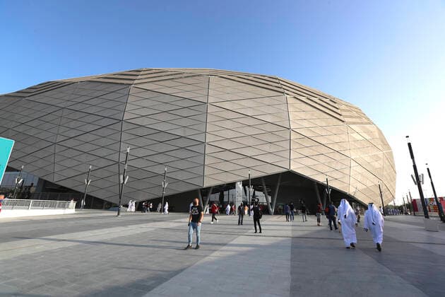 FIFA Fußball WM 2022, Education City Stadium Education Stadion FIFA Arab Cup 2021 in Qatar Spiel Oman - Katar 1 : 2 im Education Stadion am 03.12.2021 in Ar Rayyan in Katar *** Education Stadium FIFA Arab Cup 2021 in Qatar Match Oman Qatar 1 2 at Education Stadium on 03 12 2021 at Ar Rayyan in Qatar