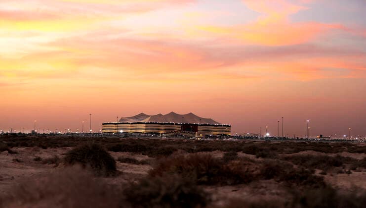 AL BAYT Stadion FIFA Arab Cup 2021 in Qatar Eroeffnungsstadion AL Bayt Spiel Katar - Iraq 3 : 0 am 06.12.2021 in Al Chaur in Katar *** AL BAYT Stadium FIFA Arab Cup 2021 in Qatar Opening Stadium AL Bayt Match Qatar Iraq 3 0 on 06 12 2021 in Al Chaur in Qatar