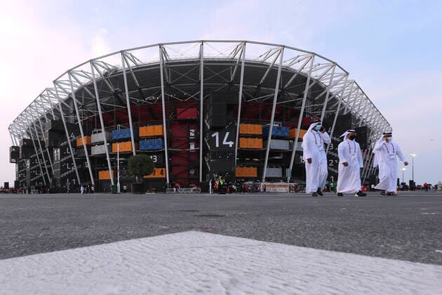 FIFA Fußball WM 2022, Stadium 974 Ras Abu Aboud Stadion Weltmeisterschaft Stadion 2022 FIFA Arab Cup 2021 in Katar Stadion Ras Abu Aboud am 15.12.2021 in Doha *** Ras Abu Aboud Stadium World Cup Stadium 2022 FIFA Arab Cup 2021 in Qatar Ras Abu Aboud Stadium on 15 12 2021 in Doha